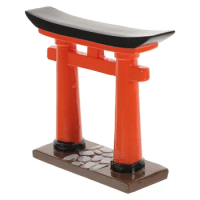 Miniature Red Japanese Shinto Torii Gate Shinto Altar Shelf Miniature Shrine Japan Traditional Blessing Door Zen Garden Fish