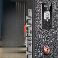 Facial recognition intelligent door lock for the entrance of Sige Villa, embedded fingerprint lock, visible cat eye anti-theft