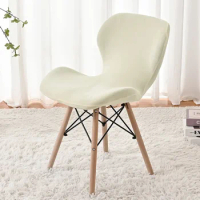 Velvet Elastic Butterfly Chair Cover Curved Dining Seat Covers Accent Chair Slipcover Funda Silla Asiento Bar Stool Case Home