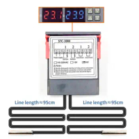STC-3008 Dual Digital Temperature Controller Two Relay Output Thermostat Thermoregulator 10A Heating Cooling 12V 24V 220V