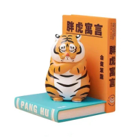 1PC Cartoon Fat Tiger Bookends Books Shelves Desk Holder Bookshelf Decor Home Organizer Desktop Book-Ends Supports Book Stand