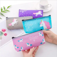 Cartoon Unicorn pencil case simple and fresh candy color girl heart large capacity student pencil box