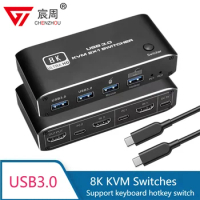 HDMI 2.1 KVM Switch 4K 120Hz HDMI USB 3.0 KVM Switch USB 8K 60Hz 1080@240Hz USB KVM Switcher HDMI with USB 3.0 port PC Dual Port