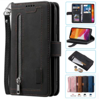 For Oppo F23 Case Card Slot Zipper Flip Folio with Wrist Strap Carnival For Oppo F23 Cover 9 Cards Wallet Case