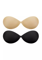 Kiss &amp; Tell 2 Pack Seamless Bailey Strapless Seamless Nubra in Nude and Black Seamless Invisible Reusable Adhesive Stick on Wedding Bra 隐形聚拢胸