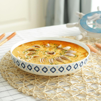 菜盤家用套裝湯盤深盤骨瓷蒸水蛋盤子創意個性北歐蒸魚盤陶瓷碟子