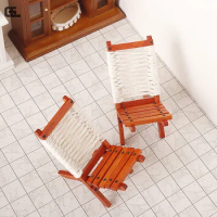 1:12 Dollhouse Miniature Deckchair Lounge Beach Chair Recliner Chair Backrest Chair Furniture Decor Toy Doll House Accessories