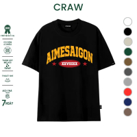 Áo thun tay lỡ CRAW phông unisex nam nữ vải coton mềm mịn, co dãn Oversize form rộng-aimesaigon