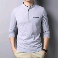 Kaos koko  pria kerah sanghay fashion muslim Polos Putih Hitam Navy Katun