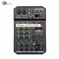 Professional 16 DSP Effect Audio Mixer 4 channels pc audio interface mixer with wireless connection recording
