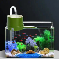3 In 1 Aquarium Filter Box Bamboo Tube Type Filter Impurities External Round Fish Tank Filter Drip Box Aquarium Supply
