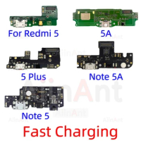 Aiinant Bottom USB Port Charger Board Dock Connector Charging Flex Cable For Xiaomi Redmi Note 5 Pro 5A Plus Prime Phone Parts