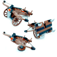 MOC Small Particle Medieval Roman Castle Legion Crossbow Artillery Can Eject Military Weapons Crossbow Carriage Bow Arrows Toys