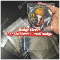 [Ready Stock]50pcs Button Badge Sleeve 58mm 75mm Button Badge Protection Bag Self Adhesive Bag Opp B
