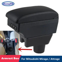 For Mitsubishi Mirage Space Star 2014 - 2018 Armrest Box For Mitsubishi Attrage Mirage Car Armrest Central Storage Box with USB