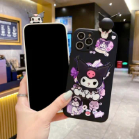 Iphone15 Series Sanrio Anime Kuromi Phone Case for Iphone15Promax 14 13 12 11 Shockproof Fall Prevention Mobile Phone Accessory