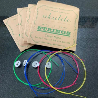 4PCS Ukulele Guitar Strings Set Colorful Nylon Strings for 21/23/26 Inch Ukulele Universal