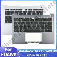 New Keyboard For HUAWEI Matebook 14 KLVD-WFH9 KLVF-16 2021 Palmrest Lower Case Silver/Gray Notebook Parts Replacement