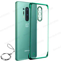 6D Plating Framless Transparent Case for Oneplus 9R 9 8 Pro 8T Ultra Thin Shockproof Cover For One Plus LE2101 LE2121 IN2023