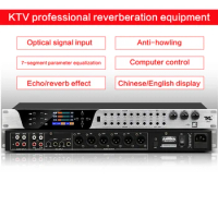 Reverberator Professional Karaoke Effector DSP Processor Equalizer Sound Amplifier Feedback Suppressor Fiber Input Preamplifier