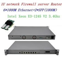 Advanced Network Router 1U Firewall Services 2 SFP 1000M with 6*i211 1000M Lan Intel Xeon E3-1245 V2 3.4G RAM SSD