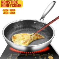Honeycomb pan nonstick single handle frying pan/spider pan/non-stick cooking pot/honeycomb pan