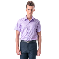 【金安德森】紫色寬暗紋窄版短袖襯衫