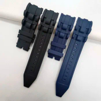 26 mm Soft Dark Blue Black Silicone Watchband Men'S Wristband Watch Bracelet Band For Invicta/Pro/Diver Watch Strap Accessories