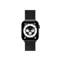 【LAUT 萊德】Apple Watch 42/44/45/46/49mm 米蘭不銹鋼磁吸錶帶-黑(手錶帶)