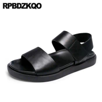 Italian Platform White Outdoor Sandals Black Summer Designer Shoes Men High Quality Native Breathable Strap Genuine Leather