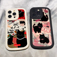 Kucing Hitam Estetika Untuk case iphone 11 13 14 15 plus 16 13 pro max 12 x xr xs ip max hp casing 7
