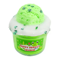 Fluffy Cloud Slimes Soft Stretchy Fidget Toy Stress Relief Toy Scented Slimes Green Frog Sludge Toy For Kids Party Favors