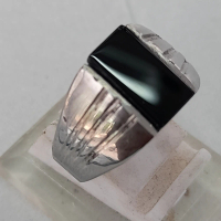 Murah!! Cincin Batu Akik Black Onix Ring Monel