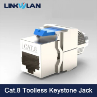 Linkwylan Network RJ45 Cat8 Keystone Jack Module 40G 2000MHz Shielded For Cat 8 Cable Face Plate &amp; Blank Patch Panel