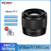 VILTROX A56mm F1.7 Auto Focus For Fuji X Nikon Z Mount Large Aperture Portrait APS-C Lens for Fujifilm X-T4 T200 X-H2S Pro3 Z30