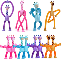 12Pack Telescopic Suction Cup Giraffe Toy Pop Tubes Toddler Travel Toys Educational Fidget Toys for
