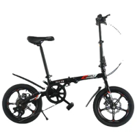 16/20inch Folding Bike 7 Speed High Strength Frameset Foldable Bicycle Front Rear Disc Brake City Portable Small Wheel Cycling