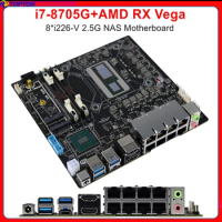 Topton 8*2.5G i226 NAS Motherboard Intel i7-8705G Discrete Graphics AMD Radeon RX Vega M 4GB 2*DDR4 17x17 ITX Firewall Router N9