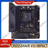 Used X570 ROG CROSSHAIR VIII IMPACT mining motherboard Socket AM4 supports Ryzen 5 26000X CPU Mini ITX 2xDDR4 64G PCIe 4.0