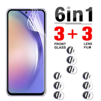 6in1 Hydrogel Film For Samsung Galaxy A54 Full Cover Front Screen Protector Sumsung A54 A 54 54A 6.4inches Camera Lens Soft Film