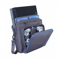 Messenger Bag for PS4 Game Console Shoulder Bag for PS4 Pro/Slim Travel Storage Bag Accessories &amp; Controller Handbag Canvas Case