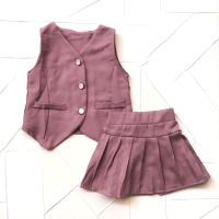Setelan Baju Bayi Perempuan Pendek 0 - 6 bulan polos semi wool rok fashion newborn cewek lucu