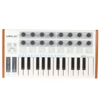MINI 25-Key Ultra-Portable USB MIDI Keyboard Controller MIDI Controller WORLDE 25 Note Velocity-Sensi Keyboard Drum Pad