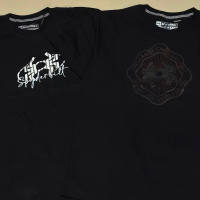 KAOS HITAM PRIA COTTON COMBED 24s SABLON PLASTISOL 1623