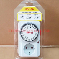 KAISER STOP KONTAK TIMER 24 JAM ANALOG / ALAT PENGATUR WAKTU MANUAL / COLOKAN STOPKONTAK TIMER