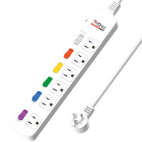 【iPlus+ 保護傘】6開6插扁插3P延長線1.2m