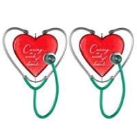 Christmas Heart Stethoscope Decoration, 2024 Stethoscope Caring Heart Work Pendant, Heart Health Wishes Pendant