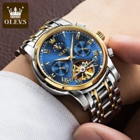 OLEVS 6617 Luxury Automatic Mechanical Men Watch Moon Phase Waterproof Luminous Calendar Week Displa