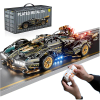 2024 รถแข่งบล็อก RC Tech รุ่น Black V12 ขนาด 1:14 ชุดประกอบรถแข่ง DIY ของเล่นรถบล็อก ของขวัญวันเกิด 