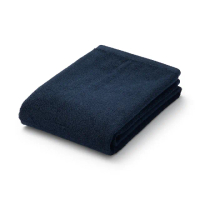 【【MUJI 無印良品】】棉圈絨雙線織小浴巾/可吊掛/深藍 60*120 cm